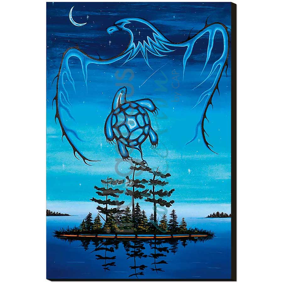 Eagles and Turtle by artist William Monague - Ojibway. Indigenous Collection