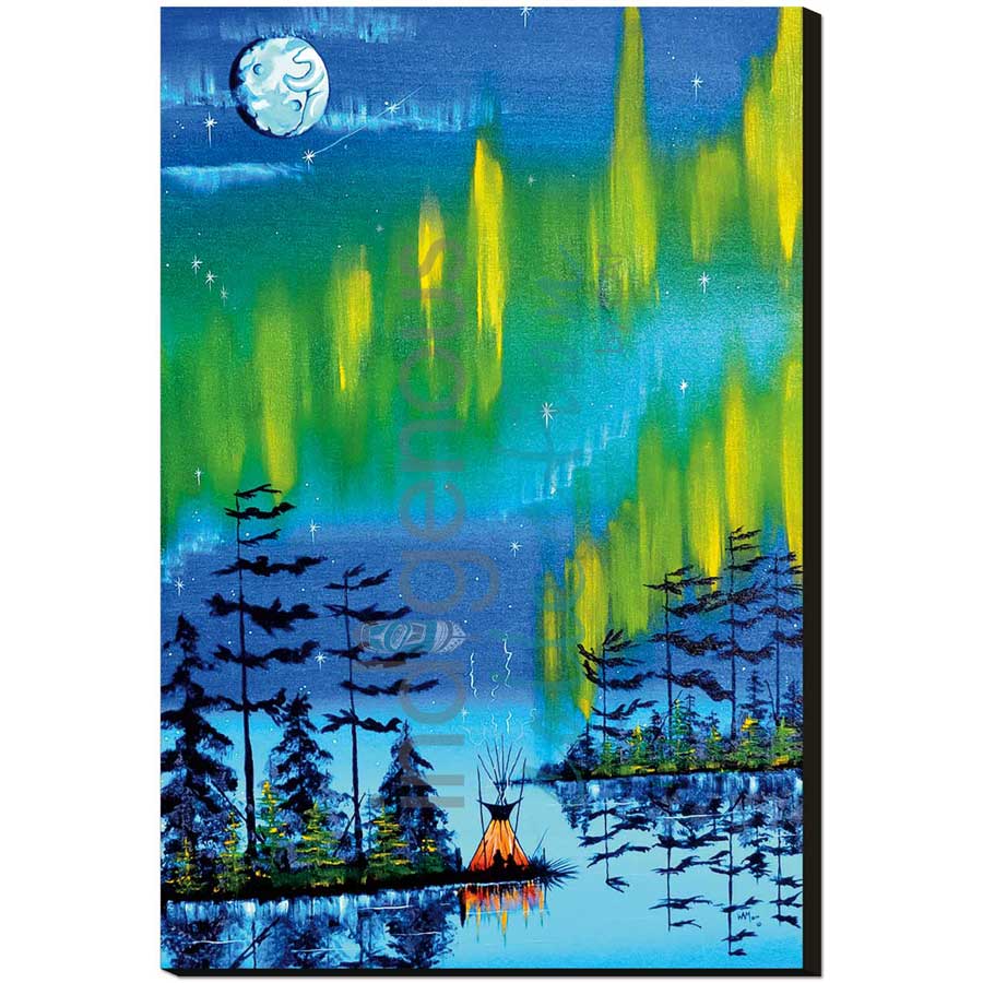 Northern Lights by artist William Monague - Ojibway. Indigenous Collection