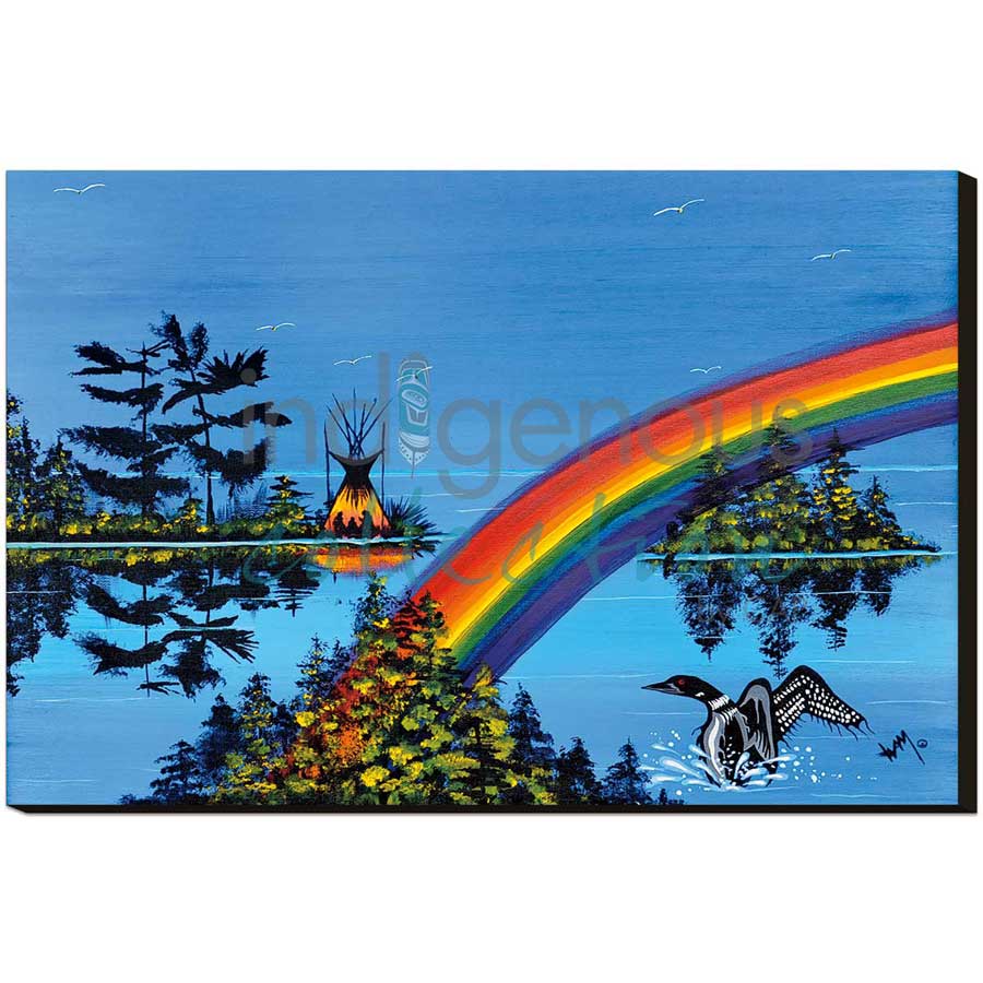 Rainbow by artist William Monague - Ojibway. Indigenous Collection