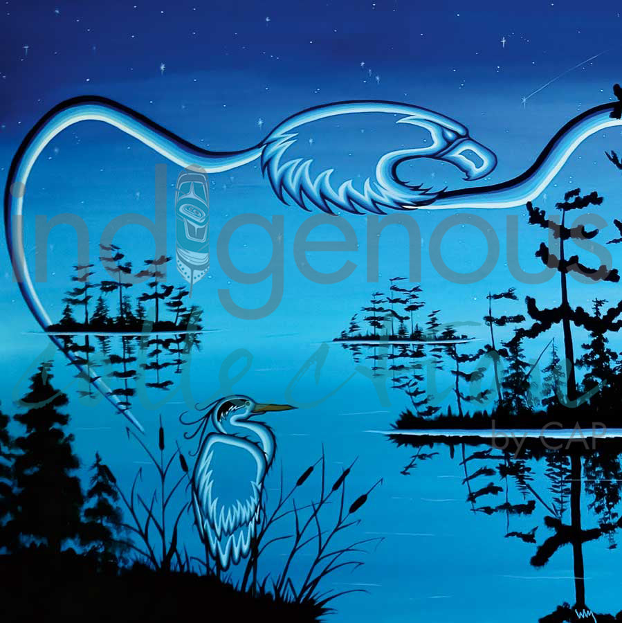 Eagle and Blue Heron by artist William Monague