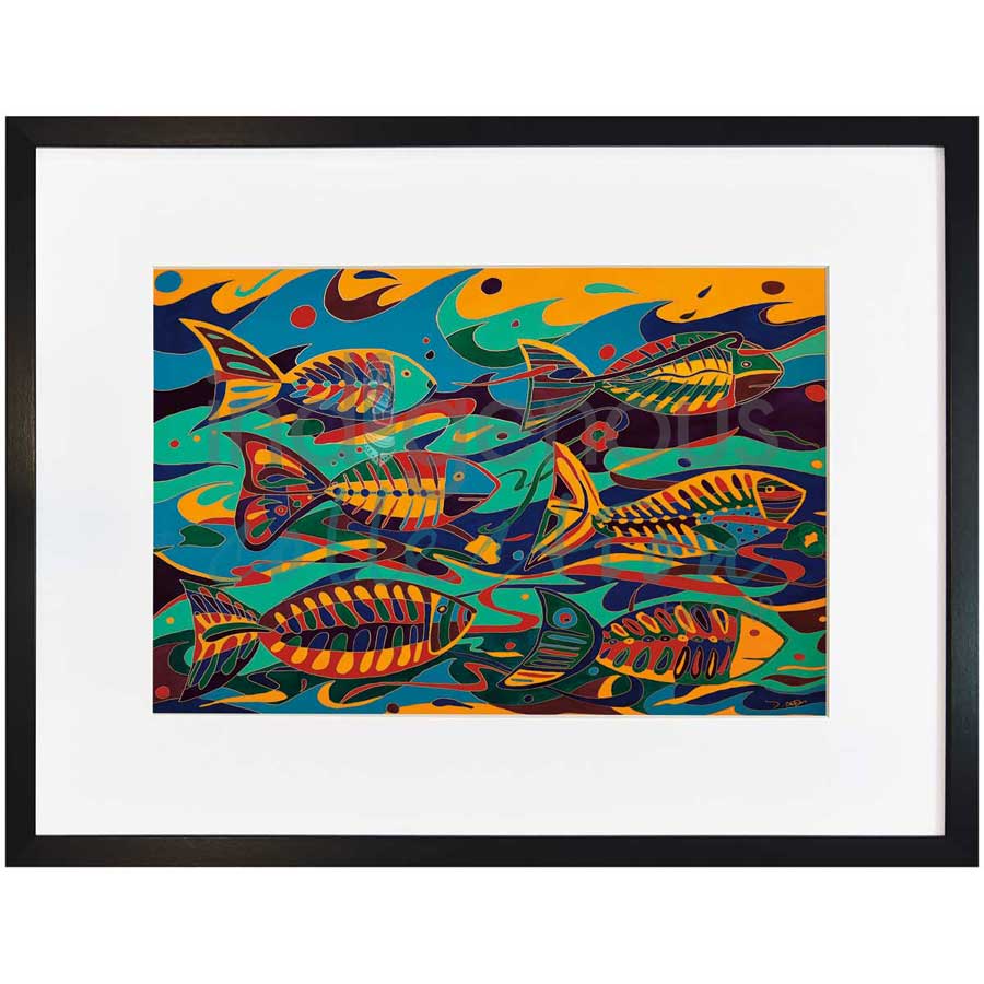 Fish Under Water by artist Dawn Oman - Denesuline (Chipewyan). Indigenous Collection