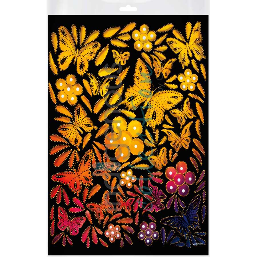 Flowers and Butterflies I by artist Betty Albert - Cree. Indigenous Collection