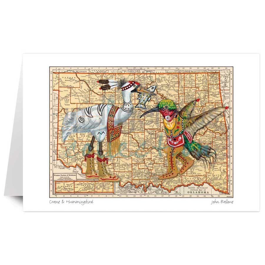 Crane & Hummingbird by artist John Balloue
