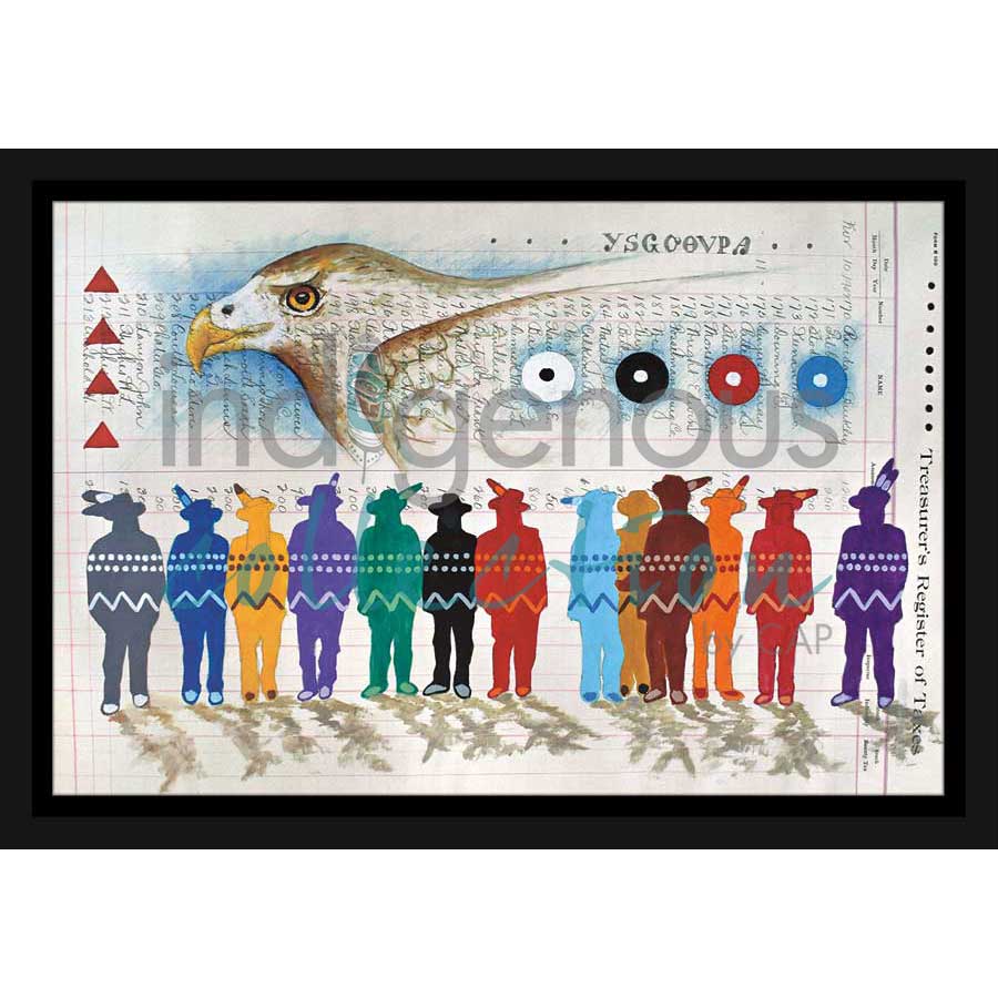 Night Hawks Society II by artist John Balloue - Cherokee. Indigenous Collection