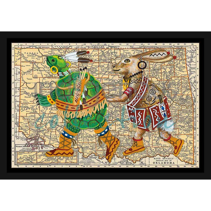 Totoise & Hare by artist John Balloue - Cherokee. Indigenous Collection