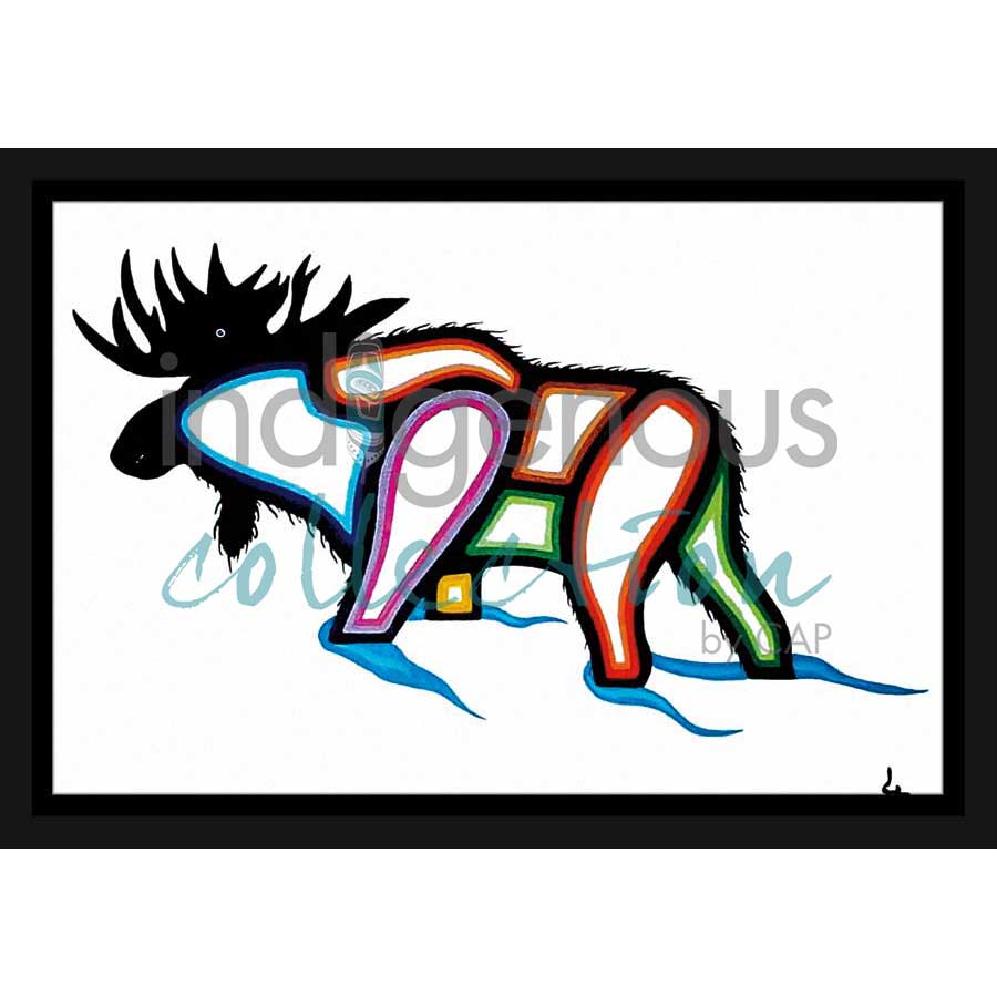 Winter Moose by artist David Brooks - Mi'kmaq. Indigenous Collection