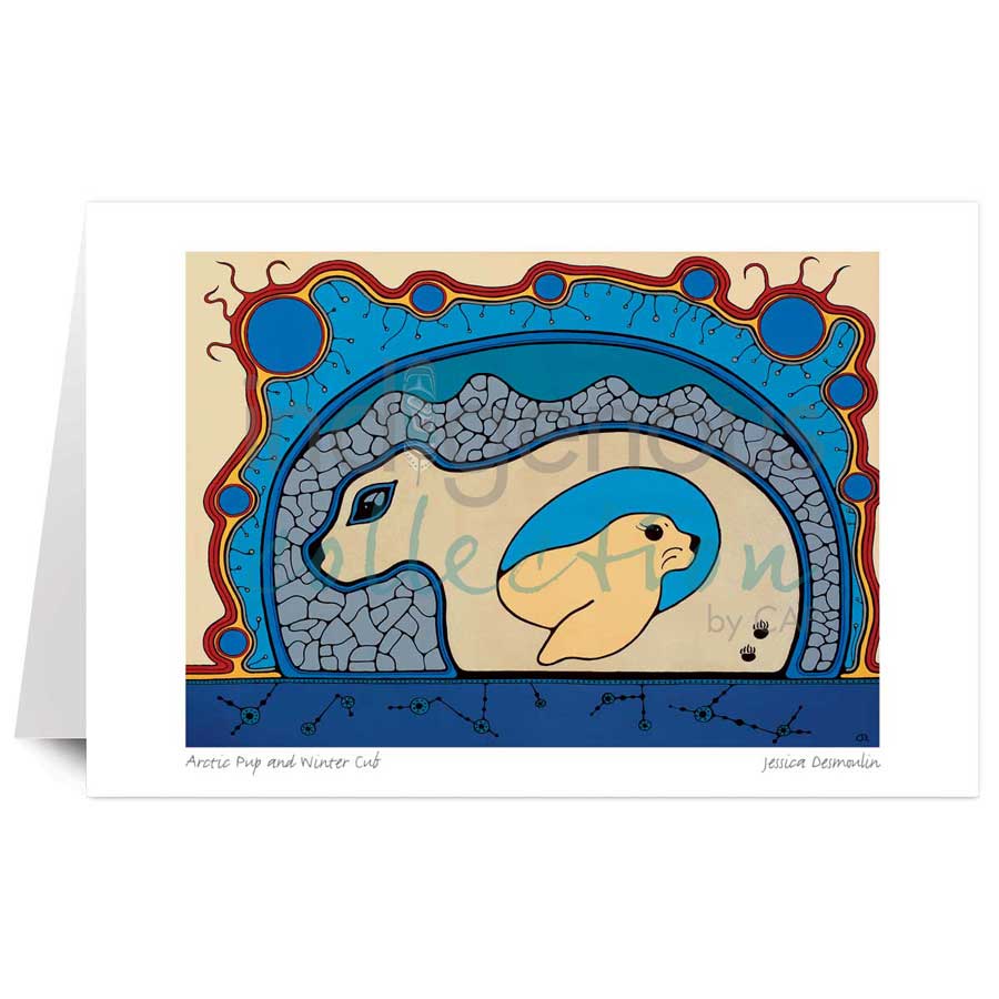 Arctic Pup and Winter Cub by artist Jessica Desmoulin