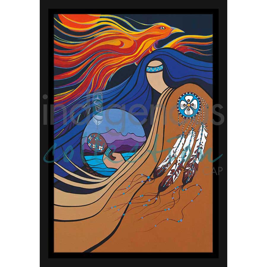 Raising the Drum by artist Pam Cailloux - Huron Heritage. Indigenous Collection