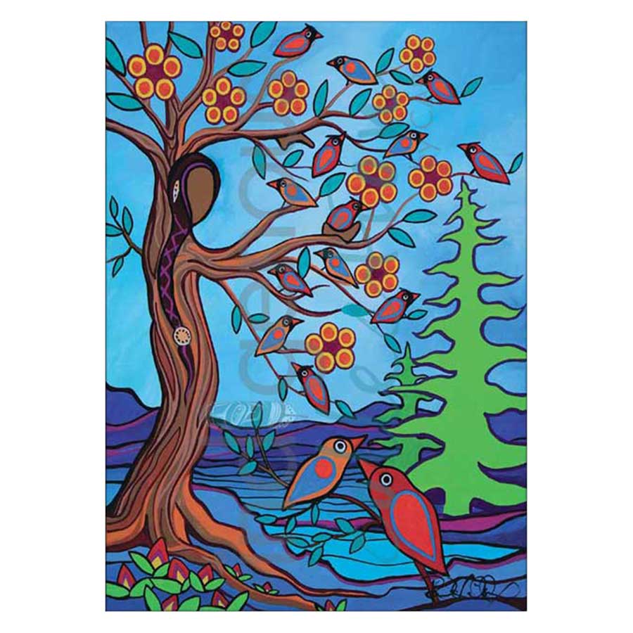 Mother Earth with Her Birds Canvas Prints