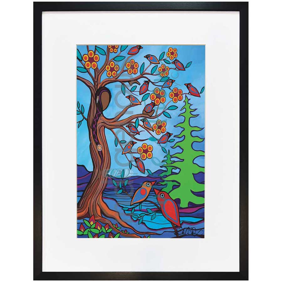Mother Earth with Her Birds by artist Pam Cailloux - Huron Heritage. Indigenous Collection