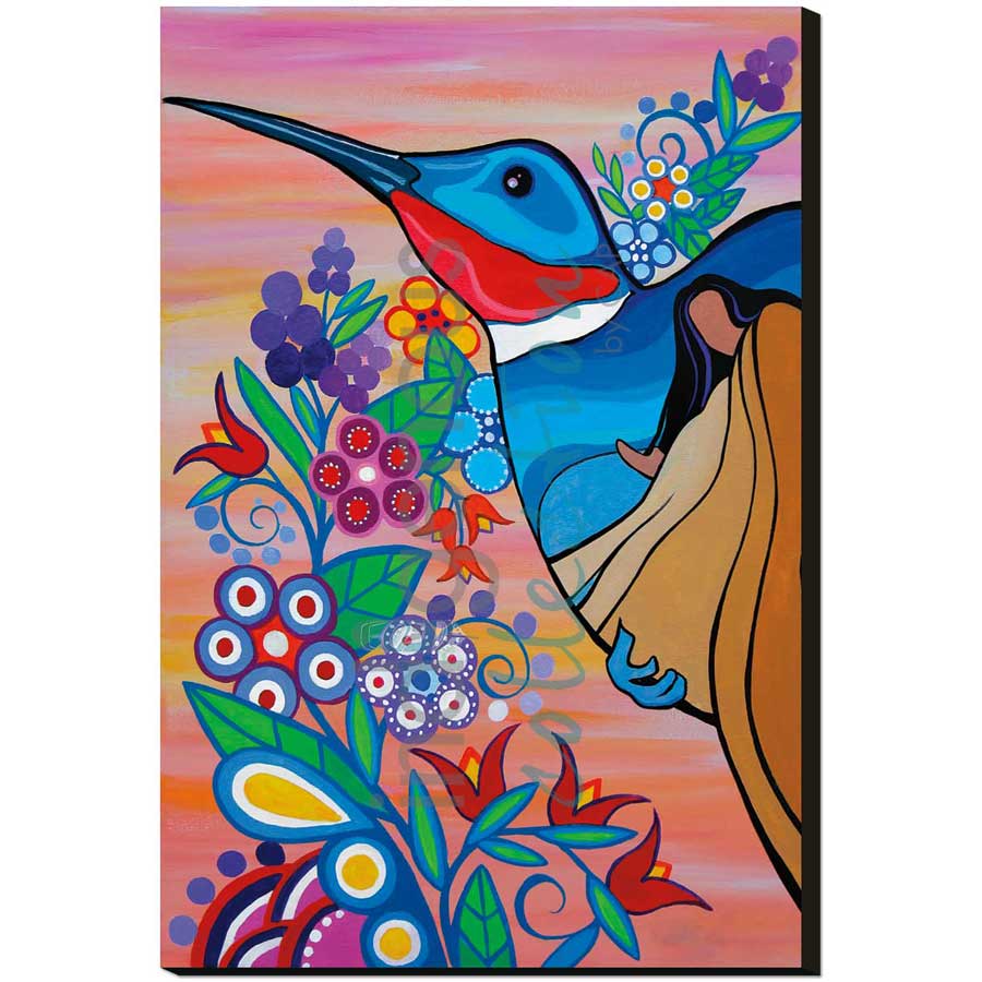 Hummingbirds by artist Pam Cailloux - Huron Heritage. Indigenous Collection