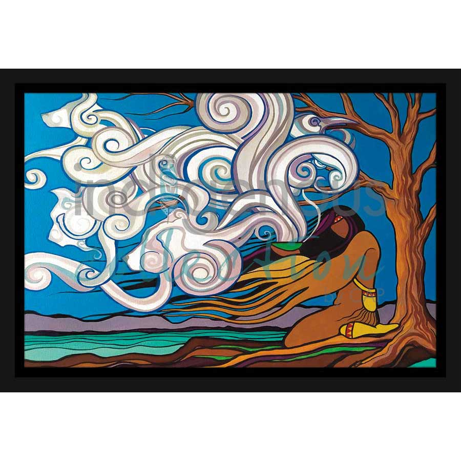 Smudge by the Lake by artist Pam Cailloux - Huron Heritage. Indigenous Collection
