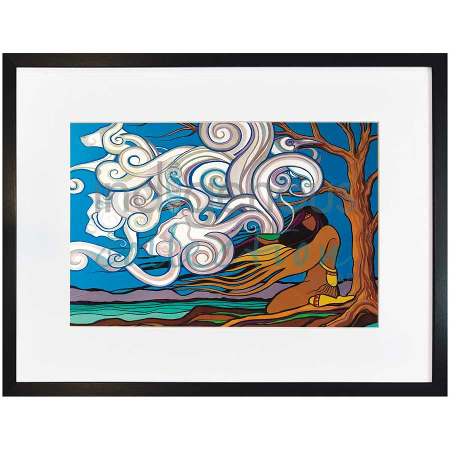 Smudge by the Lake by artist Pam Cailloux - Huron Heritage. Indigenous Collection