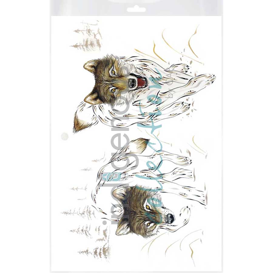 Wolf Pair by artist Ernest Cobiness - Ojibway. Indigenous Collection