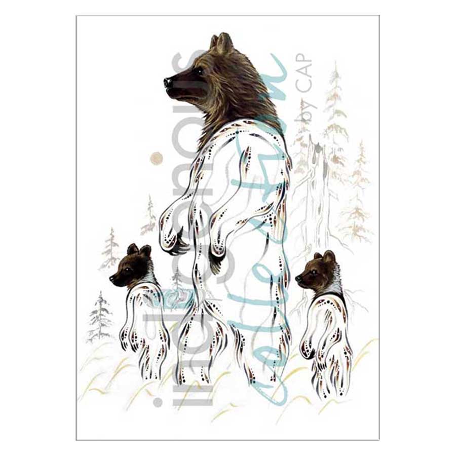 Grizzly Mother and Cubs Canvas Prints