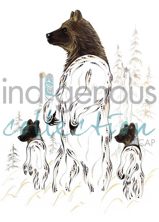 Grizzly Mother and Cubs by artist Ernest Cobiness