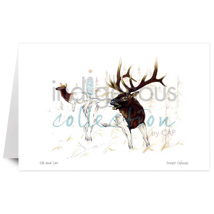 Elk and Cow by artist Ernest Cobiness