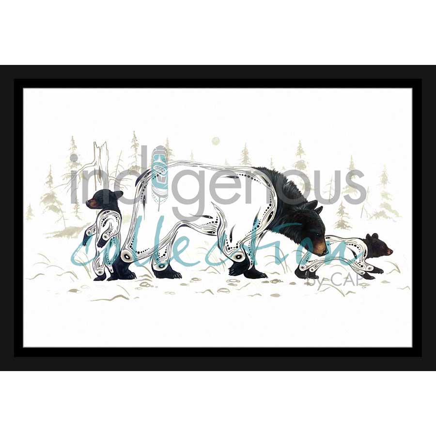 Black Bear and Cub by artist Ernest Cobiness - Ojibway. Indigenous Collection