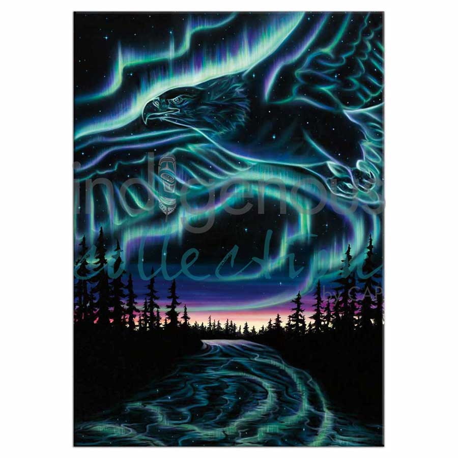 Sky Dance - Eagle Over the Sky Magnets by artist Amy Keller-Rempp