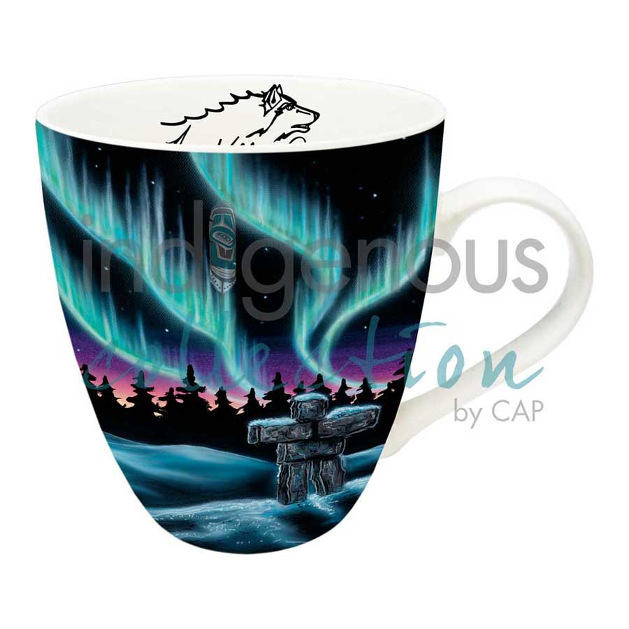 Sky Dance - Inukshuk 18 oz. Signature Mug by artist Amy Keller-Rempp