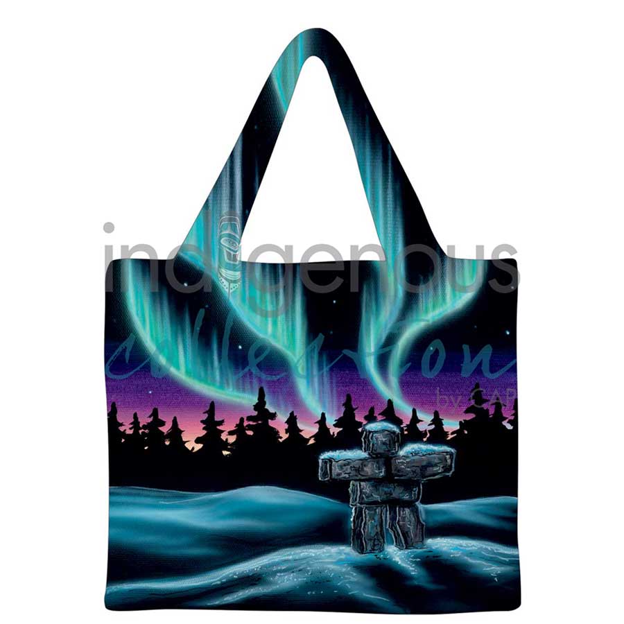 Sky Dance - Inukshuk Reusable Shopping Bag by artist Amy Keller-Rempp