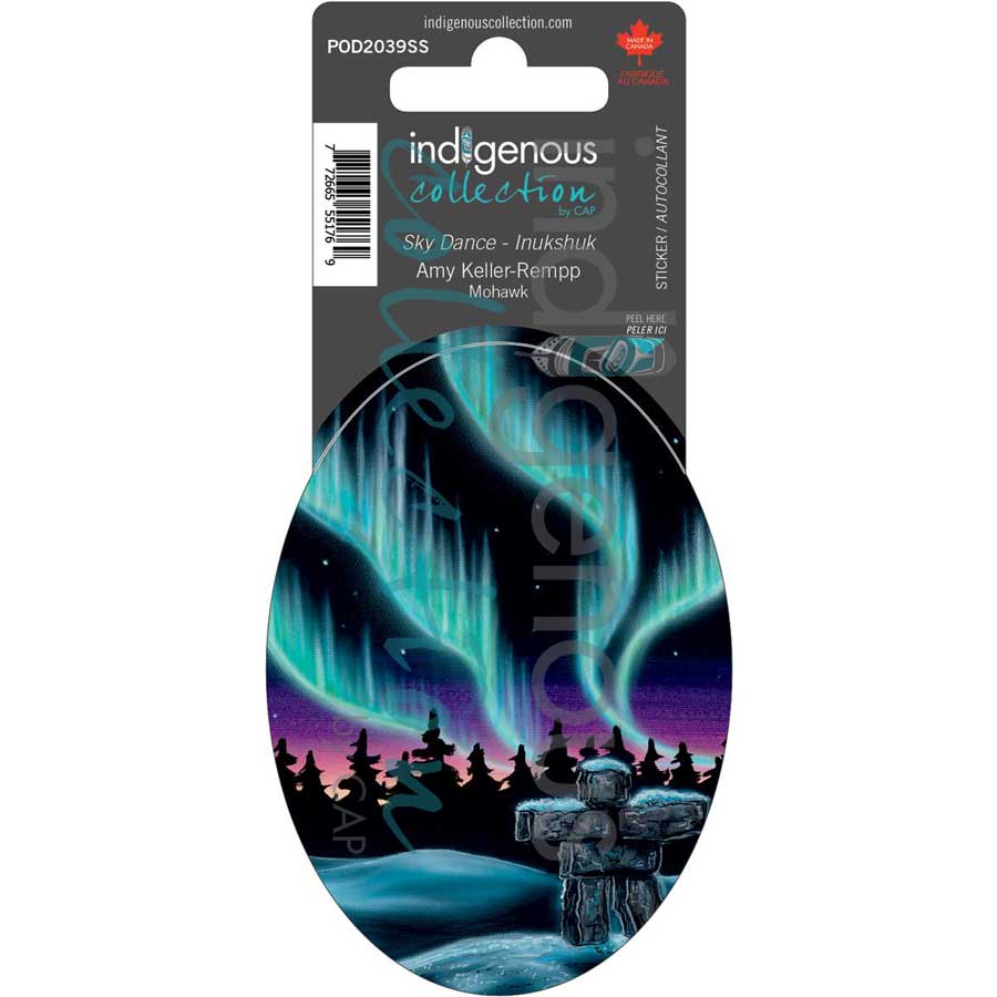 Sky Dance - Inukshuk Sticker by artist Amy Keller-Rempp