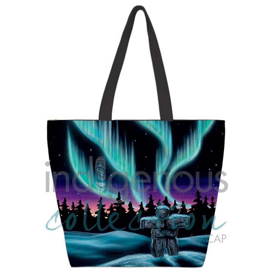 Sky Dance - Inukshuk Tote Bag by artist Amy Keller-Rempp