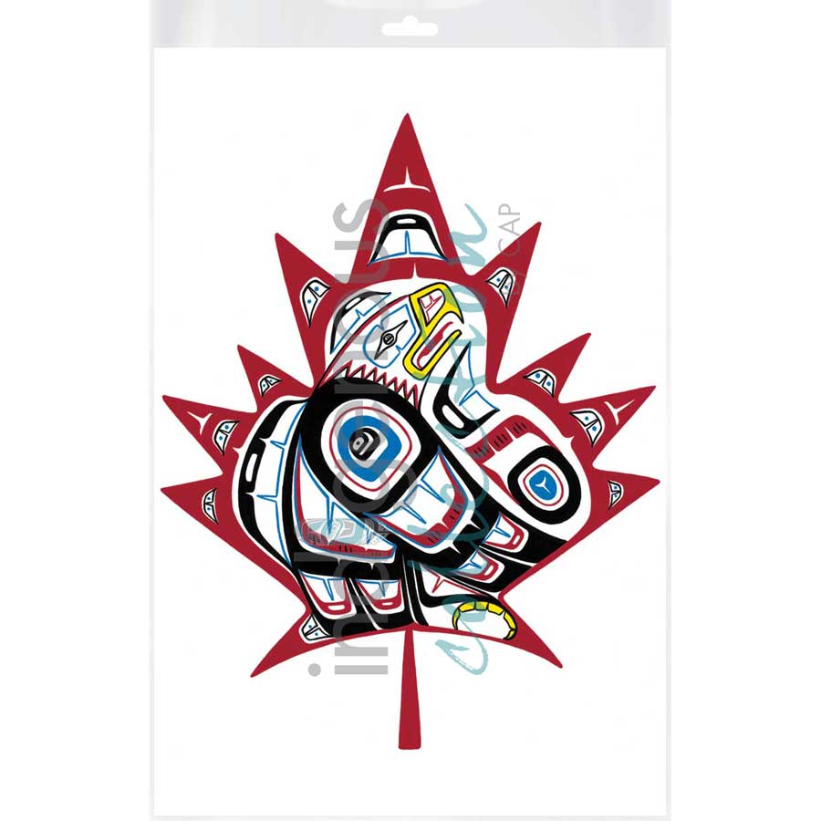 Eagle Maple Leaf by artist Stephanie Kewistep - Saulteaux . Indigenous Collection