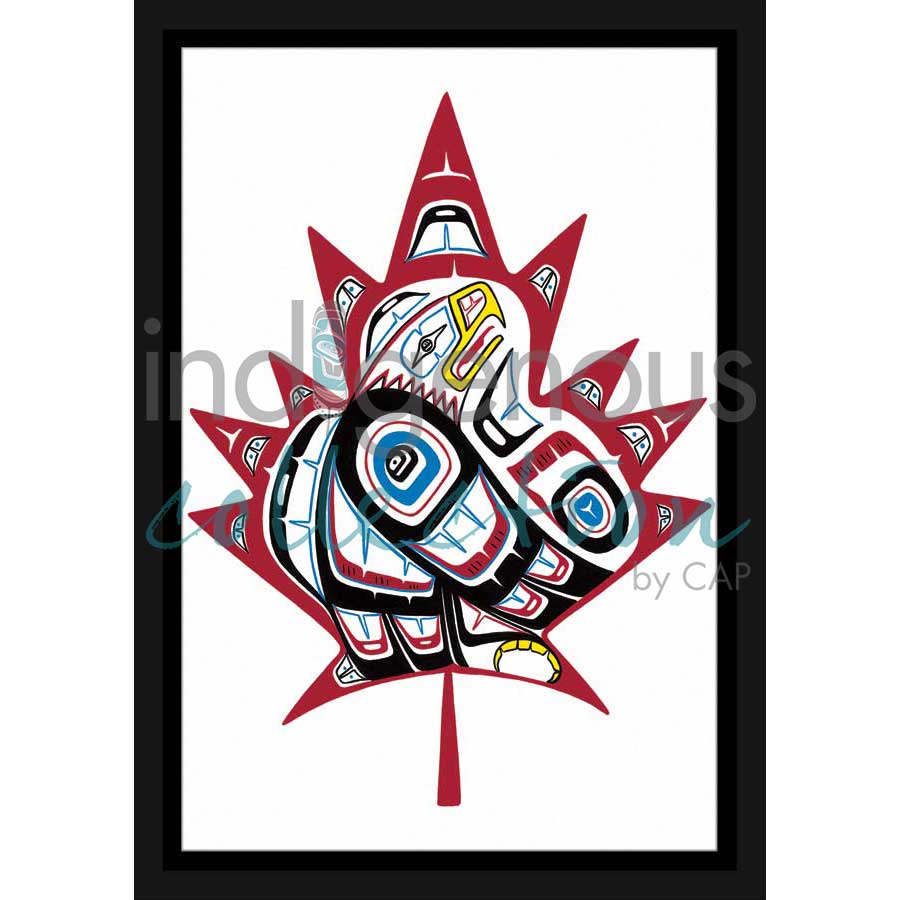 Eagle Maple Leaf by artist Stephanie Kewistep - Saulteaux . Indigenous Collection