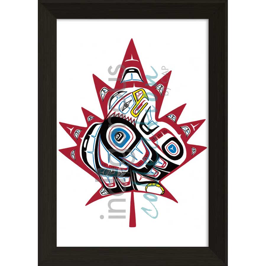 Eagle Maple Leaf by artist Stephanie Kewistep - Saulteaux . Indigenous Collection