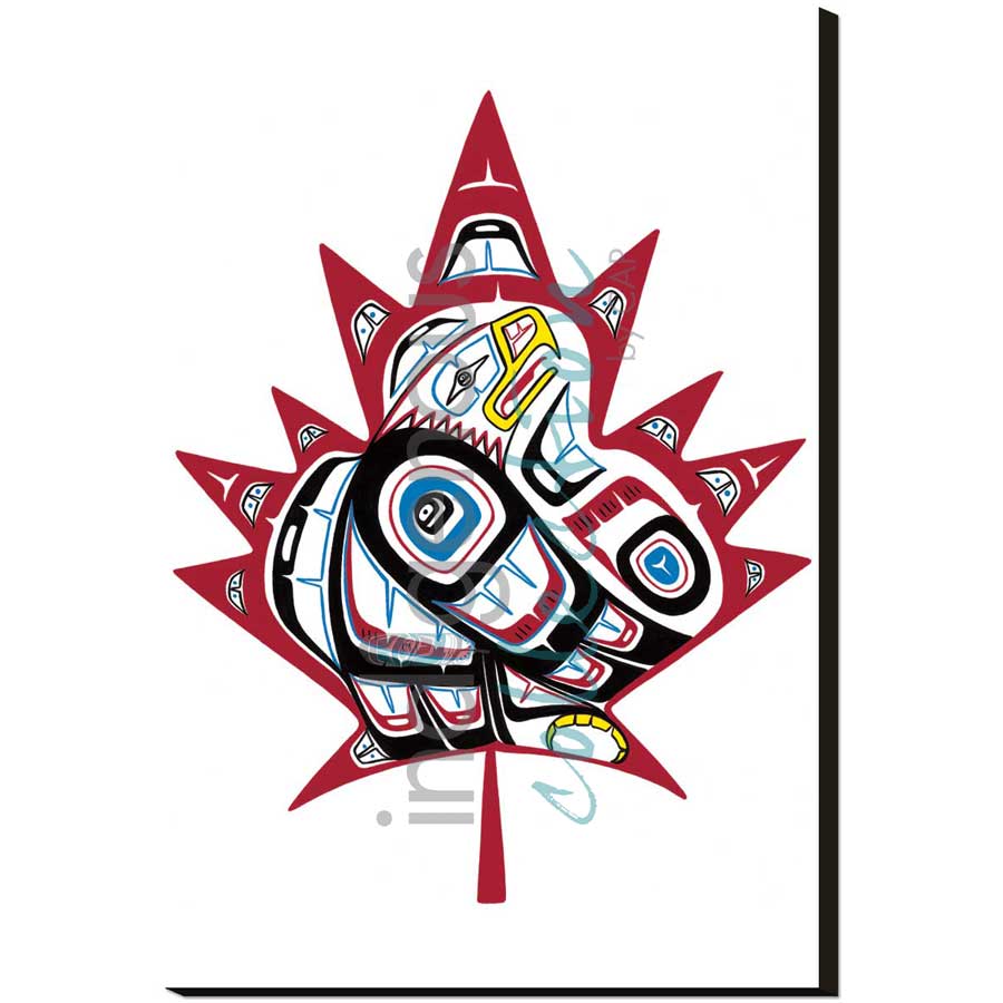 Eagle Maple Leaf by artist Stephanie Kewistep - Saulteaux . Indigenous Collection
