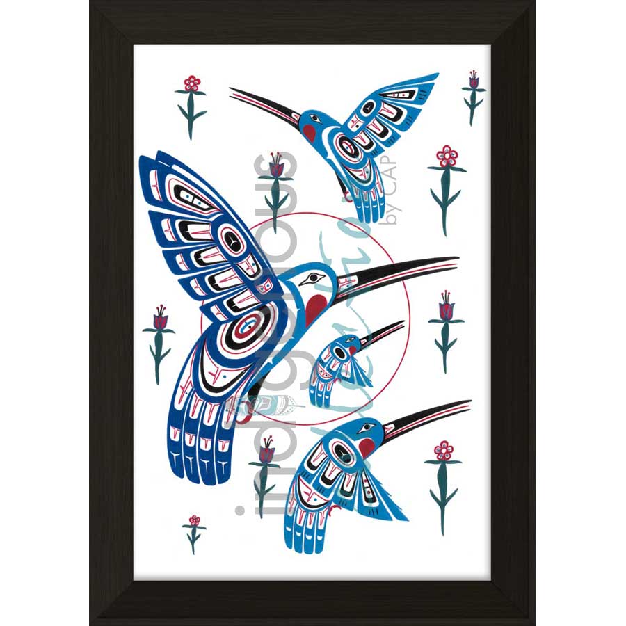Hummingbirds I by artist Stephanie Kewistep - Saulteaux . Indigenous Collection