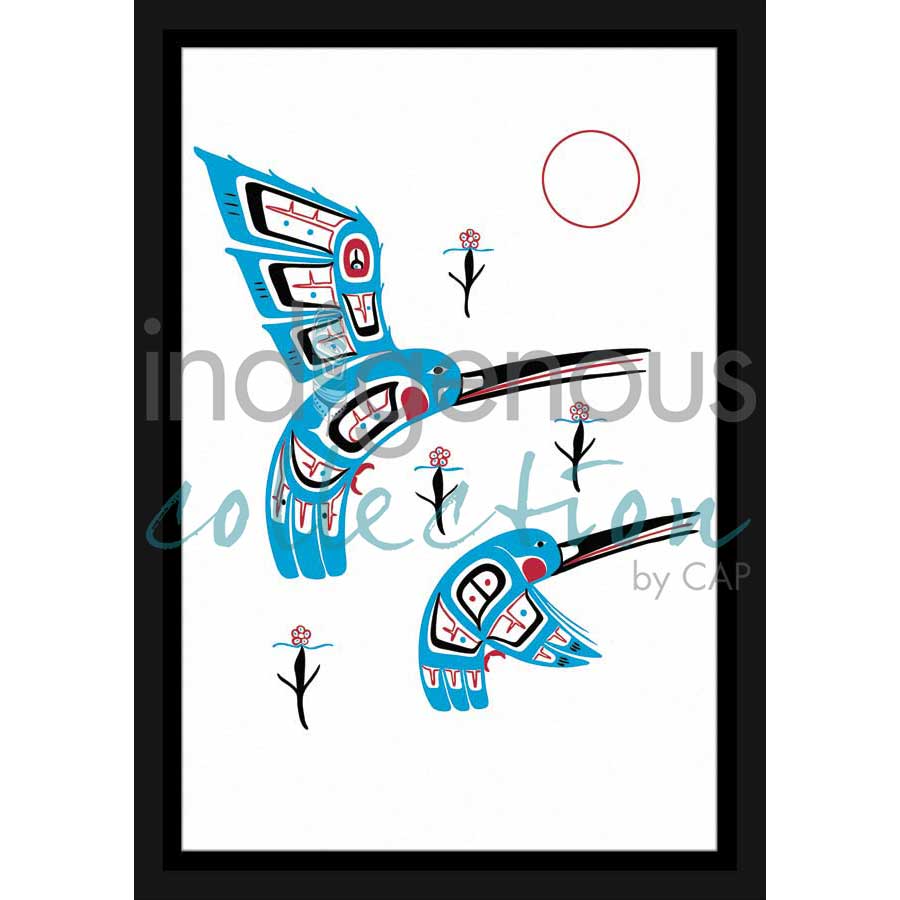 Hummingbirds II by artist Stephanie Kewistep - Saulteaux . Indigenous Collection
