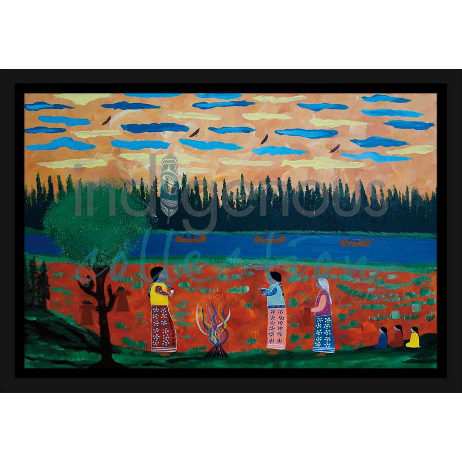 Passing on Traditions by artist Russell Noganosh - Algonquin/Ojibway. Indigenous Collection