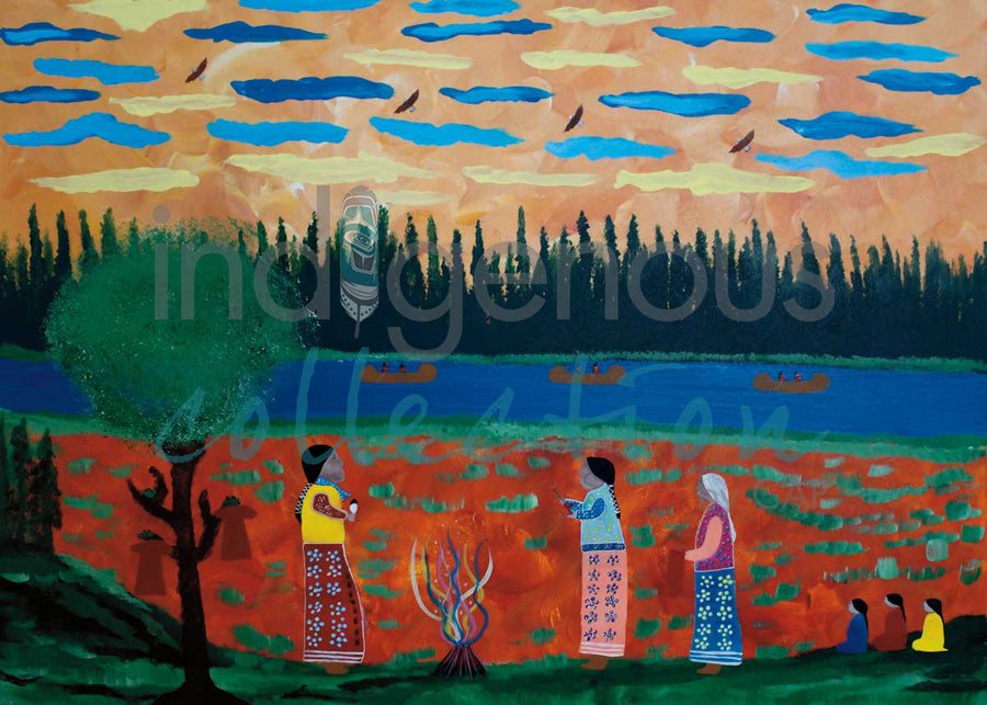 Passing on Traditions by artist Russell Noganosh