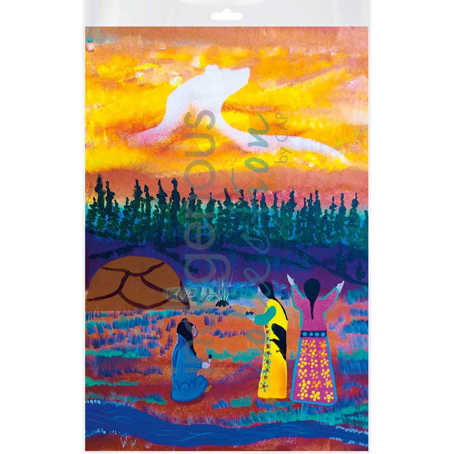 Women Blessing Mother Earth by artist Russell Noganosh - Algonquin/Ojibway. Indigenous Collection