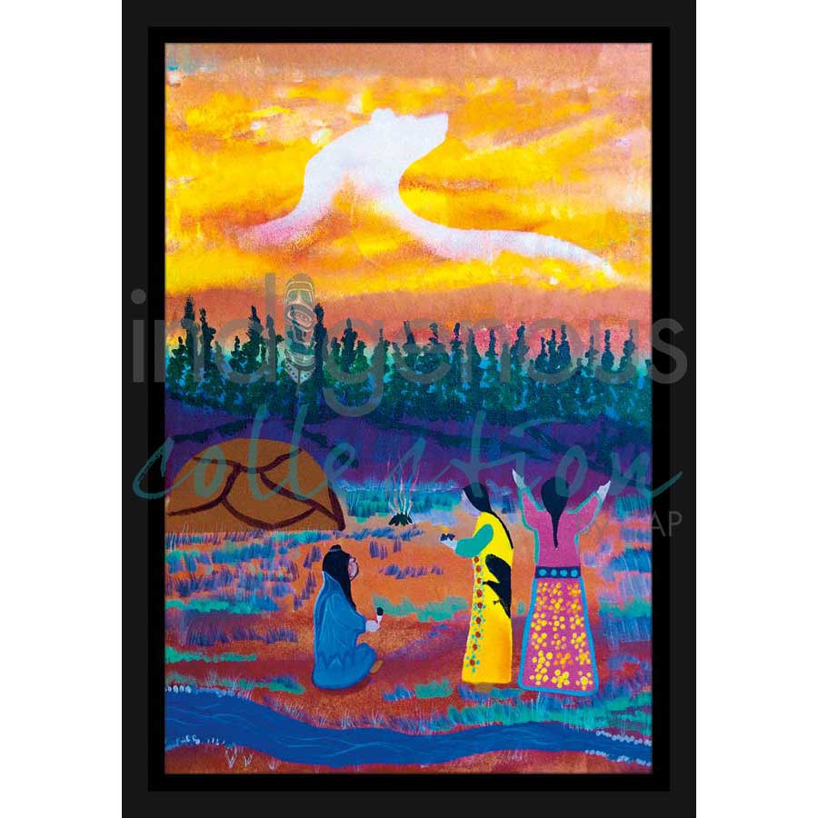 Women Blessing Mother Earth by artist Russell Noganosh - Algonquin/Ojibway. Indigenous Collection