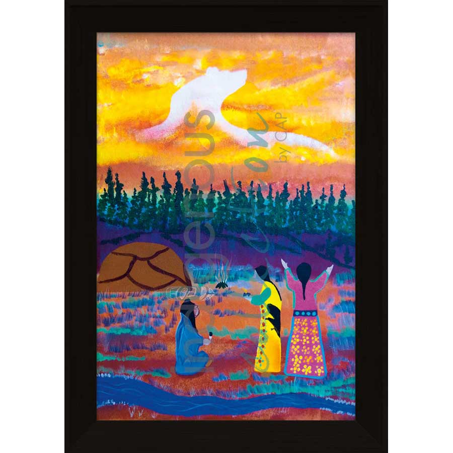 Women Blessing Mother Earth by artist Russell Noganosh - Algonquin/Ojibway. Indigenous Collection