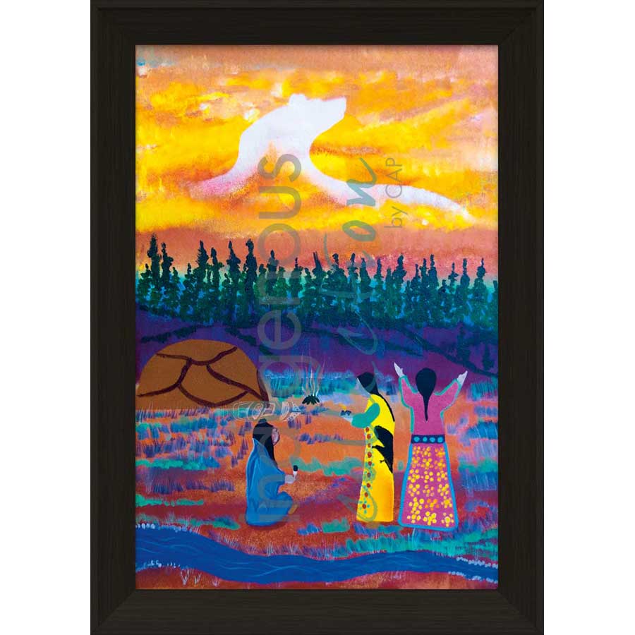 Women Blessing Mother Earth by artist Russell Noganosh - Algonquin/Ojibway. Indigenous Collection