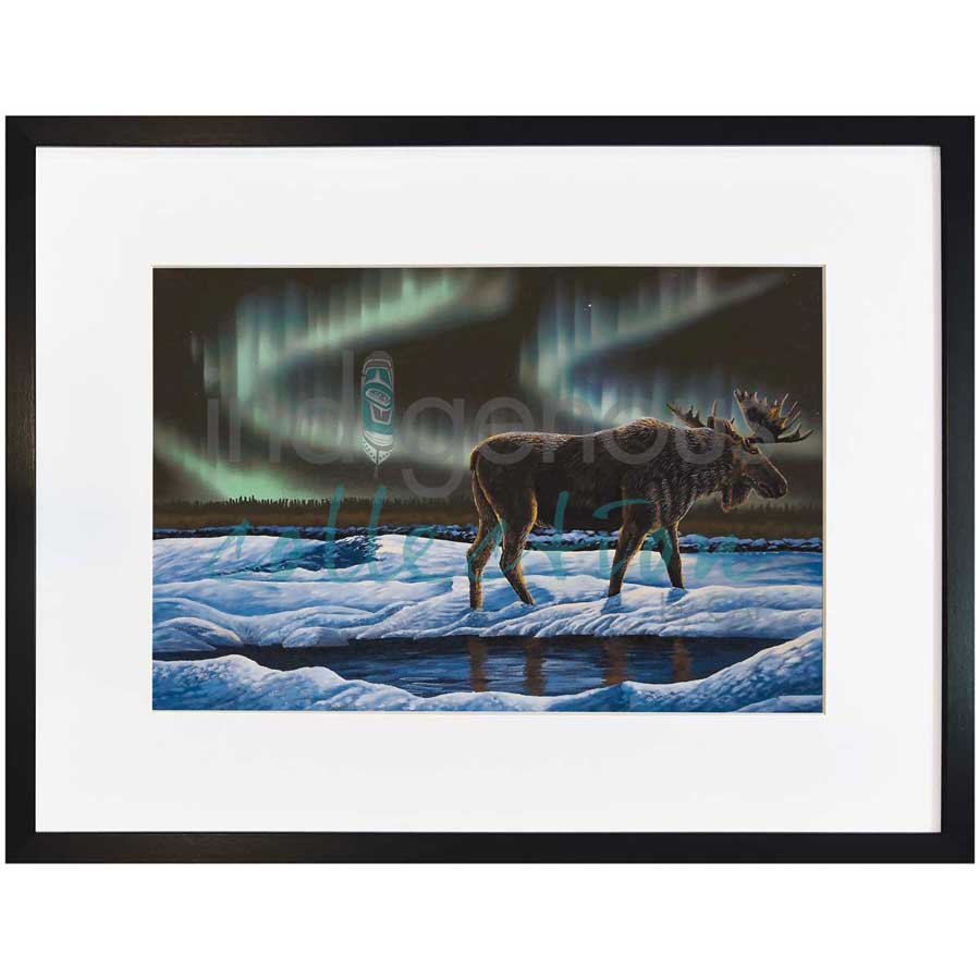 Ahaa (He is Walking) by artist Ronnie Simon - Gwich'in. Indigenous Collection