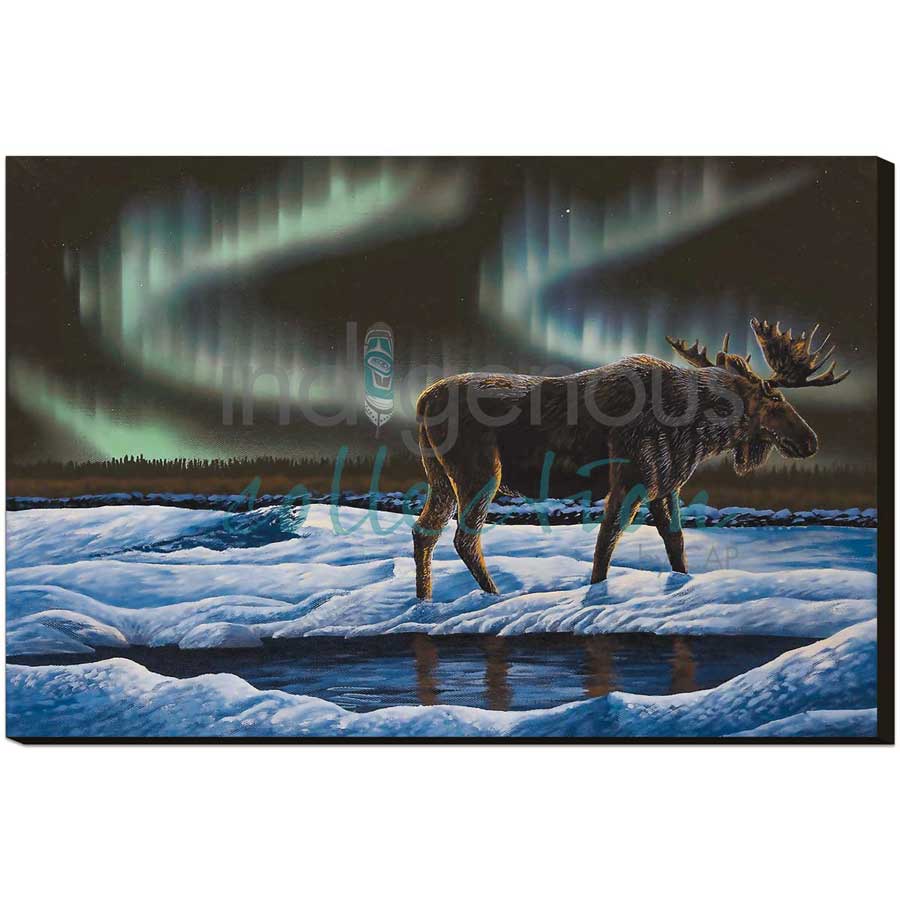 Ahaa (He is Walking) by artist Ronnie Simon - Gwich'in. Indigenous Collection