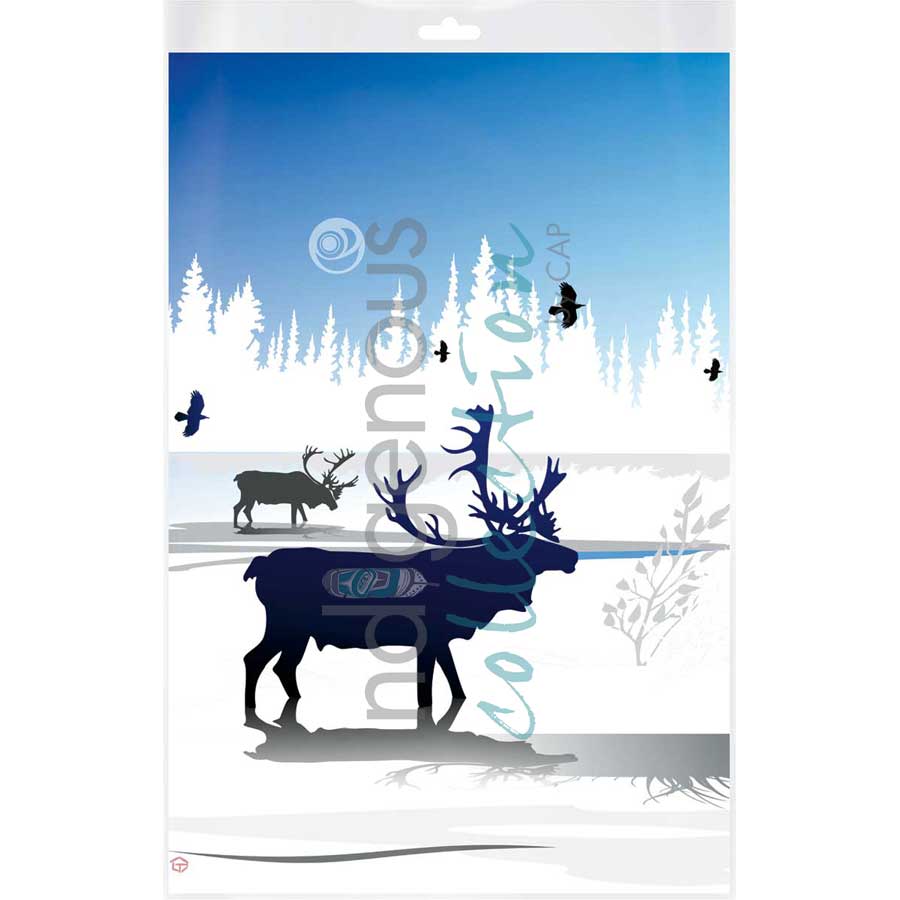 Caribou Winter by artist Mark Preston - Tlingit. Indigenous Collection