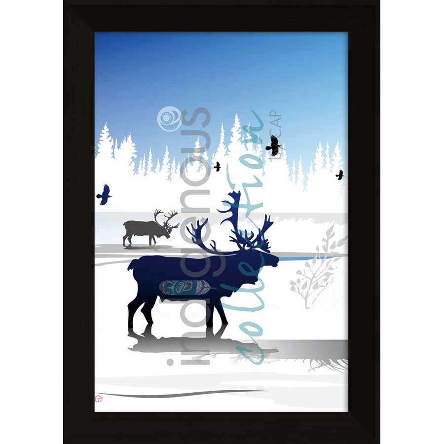 Caribou Winter by artist Mark Preston - Tlingit. Indigenous Collection