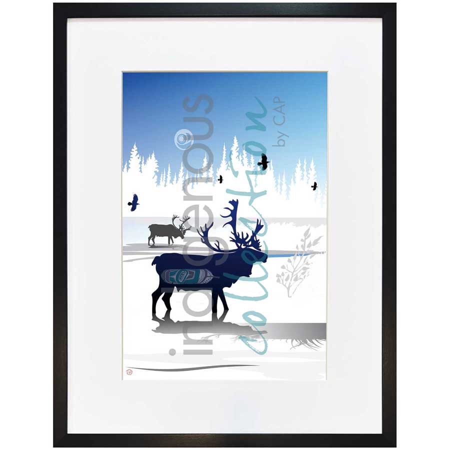 Caribou Winter by artist Mark Preston - Tlingit. Indigenous Collection