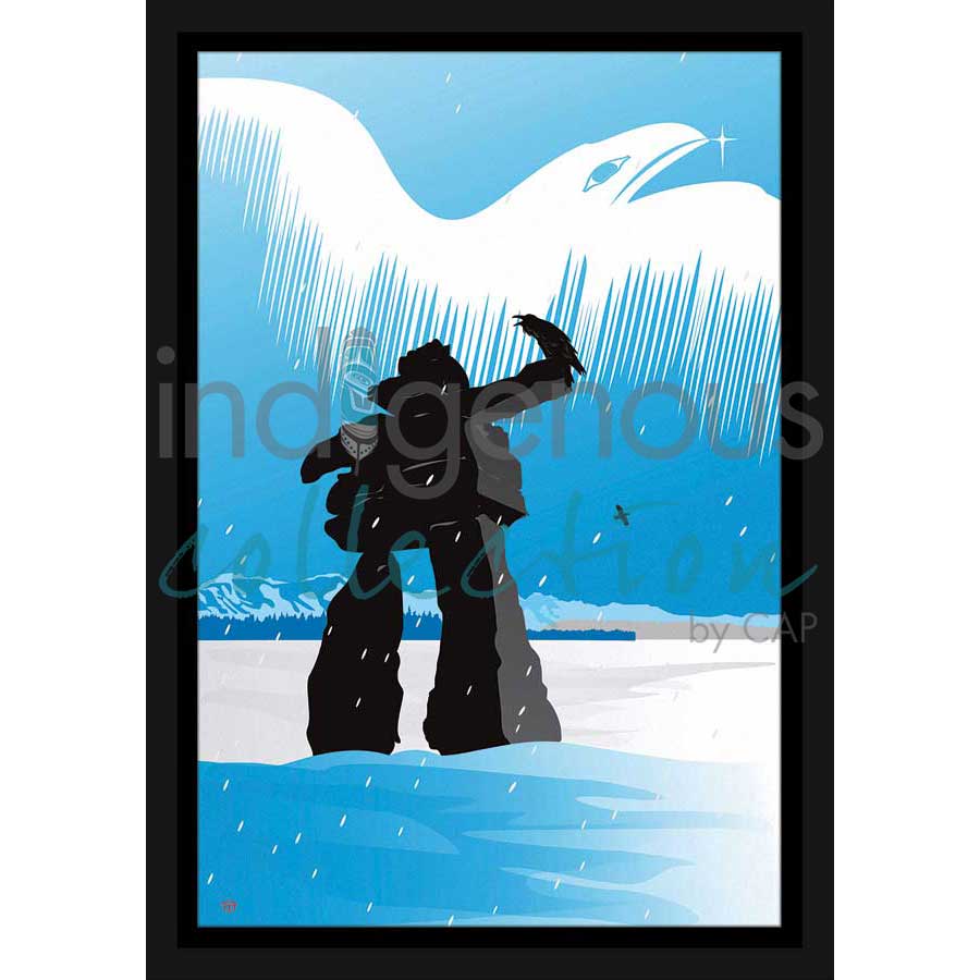 Inukshuk Winter by artist Mark Preston - Tlingit. Indigenous Collection