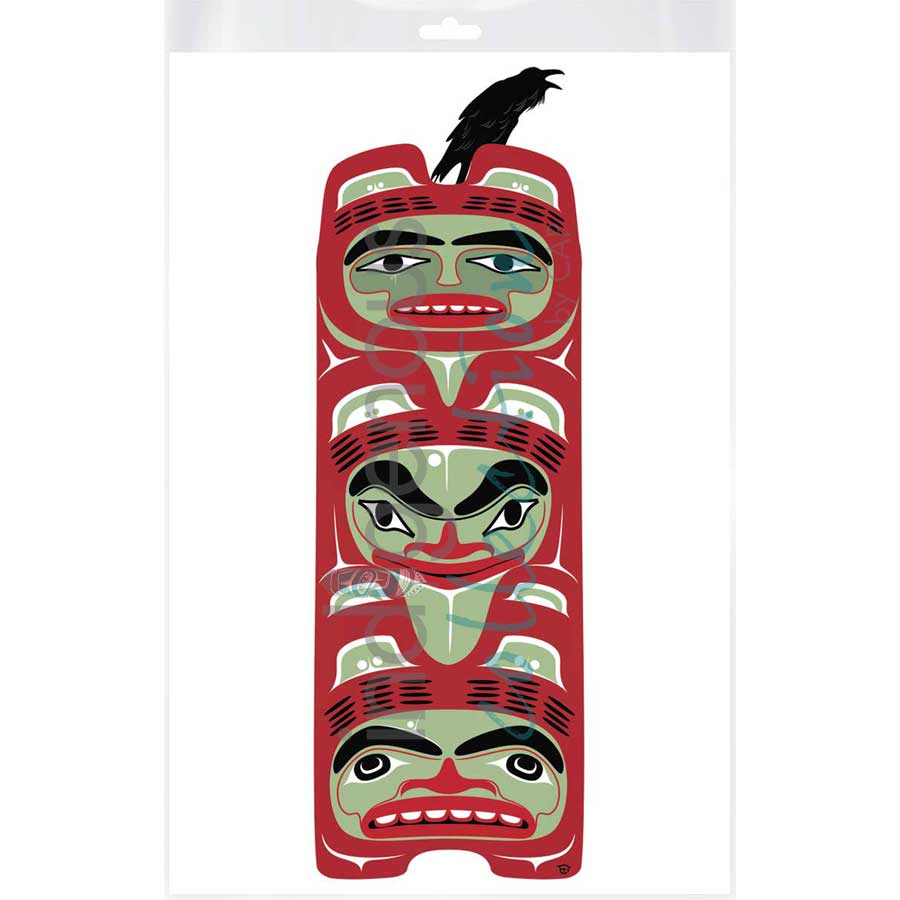Three watchmen totem by artist Mark Preston - Tlingit. Indigenous Collection