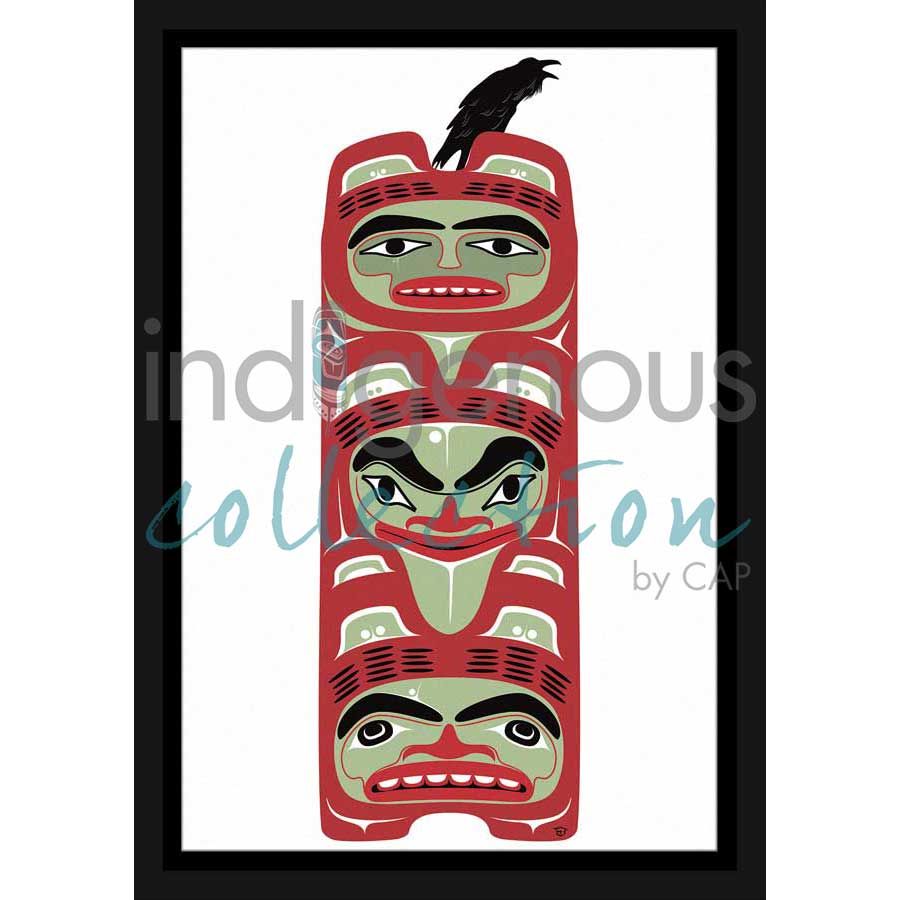 Three watchmen totem by artist Mark Preston - Tlingit. Indigenous Collection