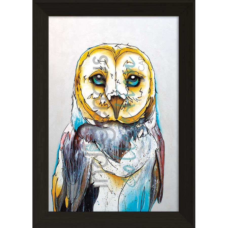 Barn Owl by artist Micqaela Jones - Te-Moak. Indigenous Collection