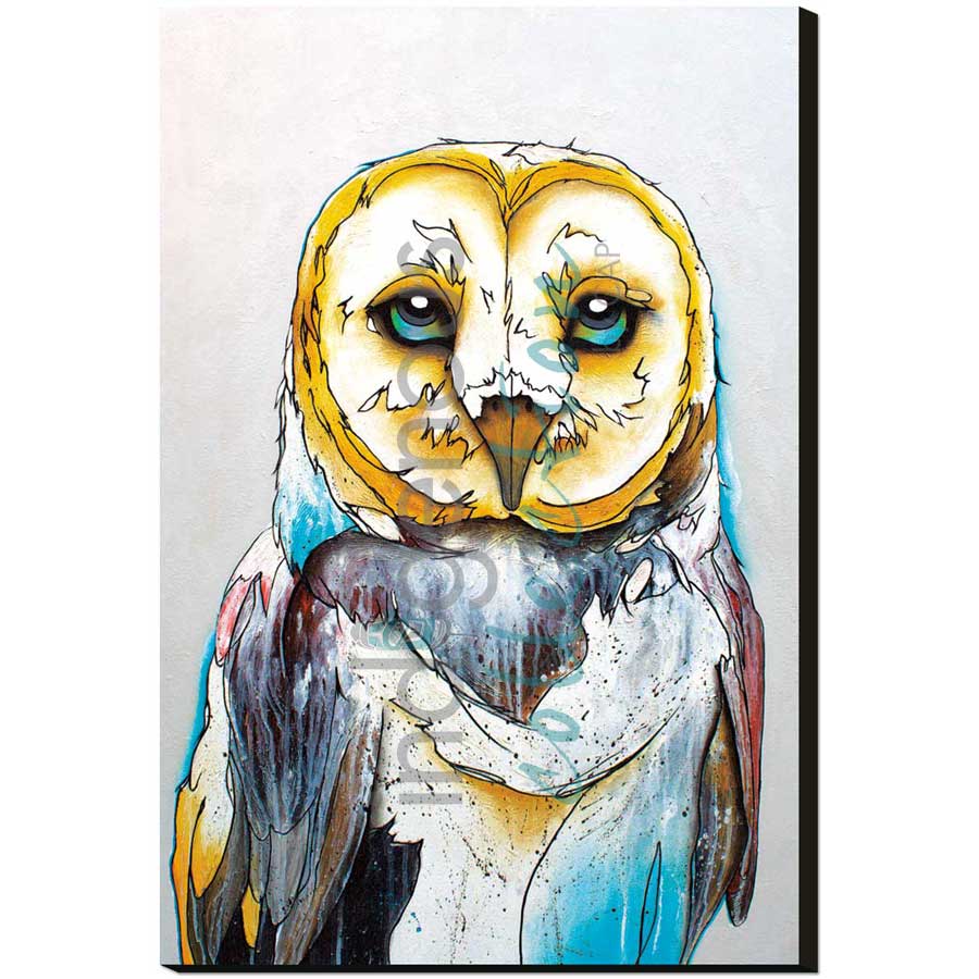 Barn Owl by artist Micqaela Jones - Te-Moak. Indigenous Collection