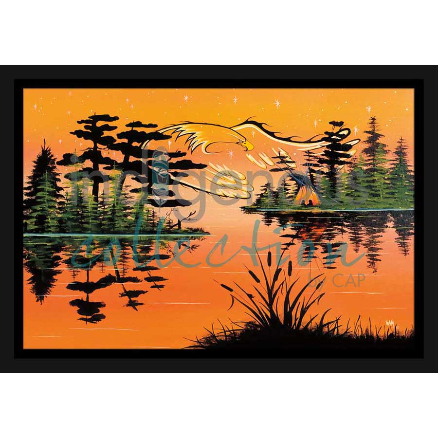 Sunset Honeymoon by artist William Monague - Ojibway. Indigenous Collection